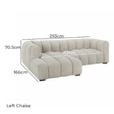 Temple &amp; Webster Nelson Premium 3 Seater Upholstered Sofa with Chaise