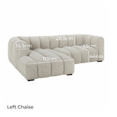 Temple &amp; Webster Nelson Premium 3 Seater Upholstered Sofa with Chaise