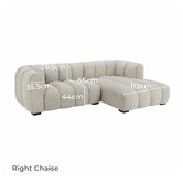 Temple &amp; Webster Nelson Premium 3 Seater Upholstered Sofa with Chaise