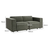 Temple &amp; Webster Russo 2 Seater Sofa &amp; Ottoman Set
