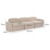 Temple &amp; Webster Cami 4 Seater Chenille Modular Sofa &amp; Ottoman Set