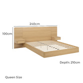 Temple &amp; Webster Rupert Queen Bed with Built-in Bedside Tables