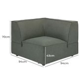 Temple &amp; Webster Russo 6 Seater Corner Sofa Set