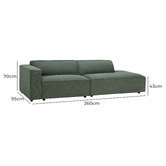 Temple &amp; Webster Russo 6 Seater Upholstered Sofa Set
