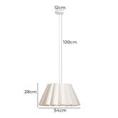 Temple &amp; Webster Clem White Fabric Scalloped Pendant Light
