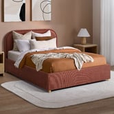 Temple &amp; Webster Elba Upholstered Gas Lift Storage Bed Frame