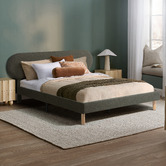 Temple &amp; Webster Lozenge Upholstered Bed