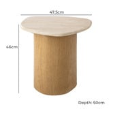 Temple &amp; Webster Ari Travertine Side Table