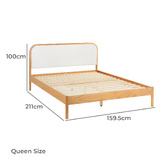 Temple &amp; Webster Barnaby Oak Wood Bed Frame