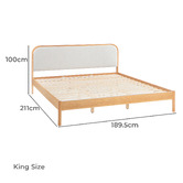 Temple &amp; Webster Barnaby Oak Wood Bed Frame