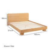 Temple &amp; Webster Peyton Oak Wood Queen Bed