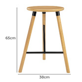 Temple &amp; Webster 65cm Trina Rubberwood Bar Stools