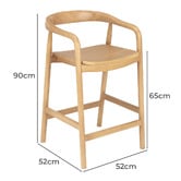 Temple &amp; Webster 65cm Bali Solid Rubberwood Bar Stool