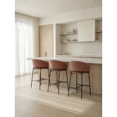 Temple &amp; Webster 65cm Tammy Boucle Counter Stool