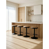 Temple &amp; Webster Clem Faux Leather Adjustable Bar Stools