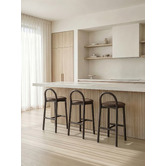 Temple &amp; Webster 65.5cm Lottie Arched Solid Beech Wood Bar Stool