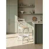 Temple &amp; Webster 65cm Bella Cross Back Solid Birch Wood Bar Stool
