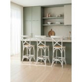 Temple &amp; Webster 65cm Bella Cross Back Solid Birch Wood Bar Stool