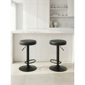 Temple &amp; Webster Elwood Faux Leather Adjustable Bar Stools