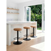 Temple &amp; Webster Elwood Faux Leather Adjustable Bar Stools