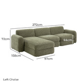 Temple &amp; Webster Cora 4 Seater Modular Sofa with Chaise &amp; Storage