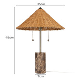 Temple &amp; Webster Tove Marble &amp; Rattan Table Lamp