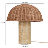 Temple &amp; Webster Benji Mushroom Cement &amp; Rattan Table Lamp
