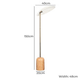 Temple &amp; Webster Arthur Asymmetrical Rubberwood Floor Lamp