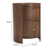 Temple &amp; Webster Romy 2 Drawer Marble &amp; Mango Wood Bedside Table