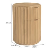Temple &amp; Webster Harriet 2 Drawer Mango Wood Bedside Table