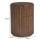 Temple &amp; Webster Harriet 2 Drawer Mango Wood Bedside Table