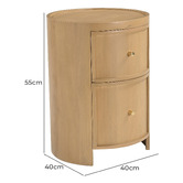 Temple &amp; Webster Romy 2 Drawer Mango Wood Bedside Table