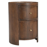 Temple &amp; Webster Romy 2 Drawer Marble &amp; Mango Wood Bedside Table