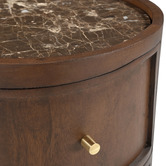 Temple &amp; Webster Romy 2 Drawer Marble &amp; Mango Wood Bedside Table
