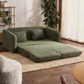 Temple &amp; Webster Nani 3 Seater Queen Upholstered Sofa Bed