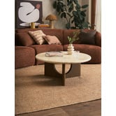 Temple &amp; Webster Annalisa Travertine Stone Coffee Table