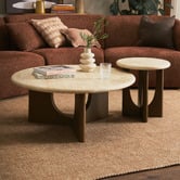 Temple &amp; Webster Annalisa Travertine Stone Coffee Table