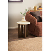Temple &amp; Webster Annalisa Travertine Stone Side Table