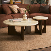 Temple &amp; Webster Annalisa Travertine Stone Side Table