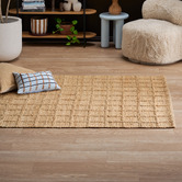 Temple &amp; Webster Gabi Grid Hand-Woven Jute Rug