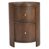Temple &amp; Webster Romy 2 Drawer Marble &amp; Mango Wood Bedside Table