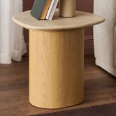 Temple &amp; Webster Ari Travertine Side Table