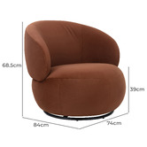 Temple &amp; Webster Tilly Velvet Swivel Armchair