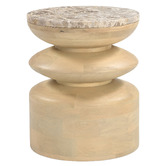 Temple &amp; Webster Eliza Marble &amp; Mango Wood Side Table