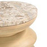 Temple &amp; Webster Eliza Marble &amp; Mango Wood Side Table