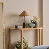 Temple &amp; Webster Tove Marble &amp; Rattan Table Lamp