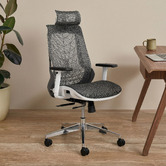 Temple &amp; Webster Grey Net Ergonomic Office Chair with Lumbar Support