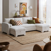 Temple &amp; Webster Frida 4 Seater Storage Sofa Bed with Double Chaise