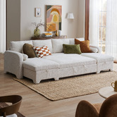 Temple &amp; Webster Frida 4 Seater Storage Sofa Bed with Double Chaise