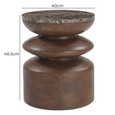 Temple &amp; Webster Eliza Marble &amp; Mango Wood Side Table